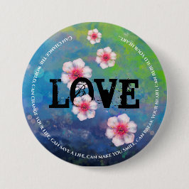 Anpassen der Liebe mit abstrakter Lilienteichtenku Button