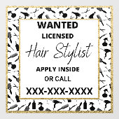 Anpassen der lizenzierten Haarstylist Gewollt Gold Fensteraufkleber (Blatt)