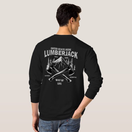 Anpassen der Lumberjack-Übergänge T-Shirt (Schwarz voll)