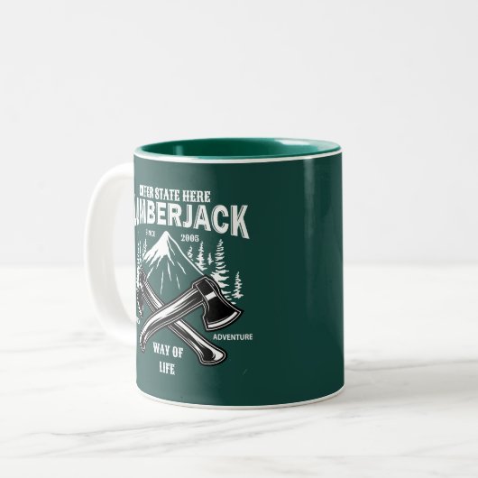 Anpassen der Lumberjack-Übergänge Zweifarbige Tasse (Vorderseite Links)