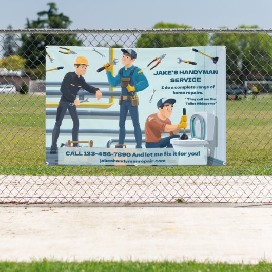 Anpassen der lustigen Handyman-Werbung für Unterne Banner (InSitu)