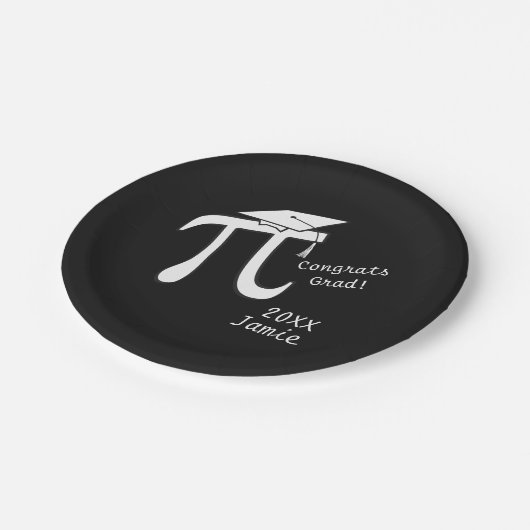 Anpassen der Math Pi-Abschluss-Papierplatte Pappteller (Schrägansicht)