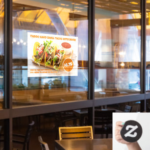 Anpassen der mexikanischen Food Hard Muschel Tacos Fensteraufkleber