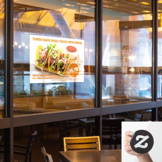 Anpassen der mexikanischen Food Hard Muschel Tacos Fensteraufkleber (Restaurantfenster)