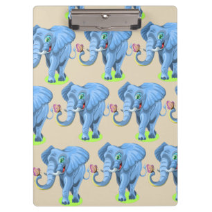 Anpassen der Niedlichen Blue Elephant-Zwischenabla Klemmbrett