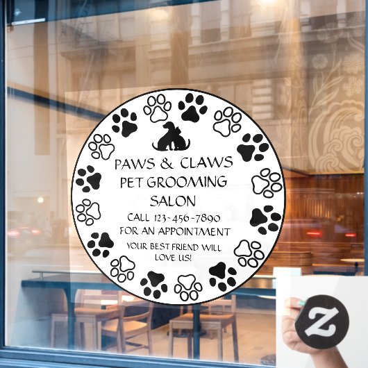 Anpassen der Papierkörbe an der Vorderseite Fensteraufkleber (Café-Fenster)