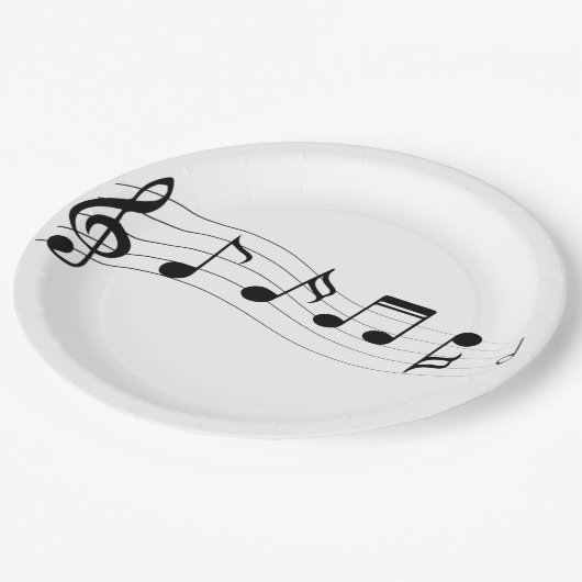 Anpassen der Party-Platte für Musical Notes Pappteller (Schrägansicht)