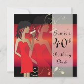 Anpassen der Red Birthday Bash-Party Einladung (Vorderseite)