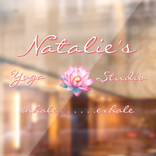 Anpassen der Rosa Lotus-Blume im Yoga Studio Fensteraufkleber (Blatt 2)