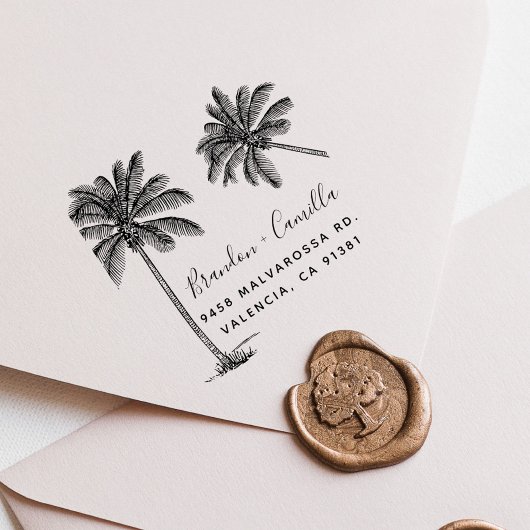 Anpassen der rustikalen Beachnamen+-Rücksendeadres Permastempel