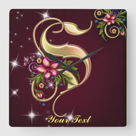 Anpassen der S-Wandsperre für Monogramm Quadratische Wanduhr (Vorderseite)