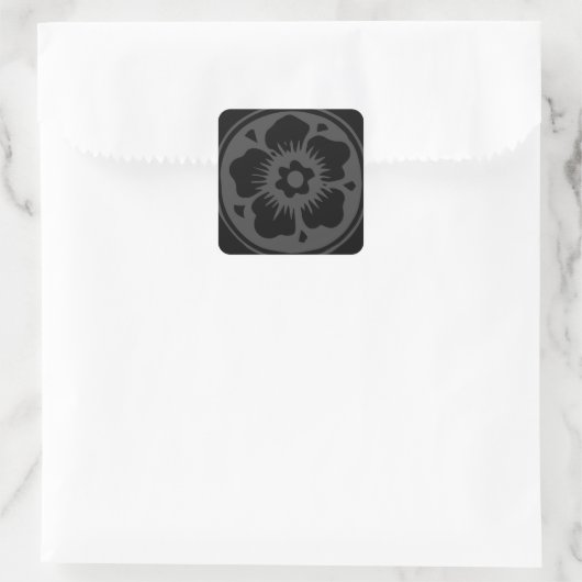 Anpassen der schwarzen Rose Quadratischer Aufkleber (Tasche)