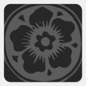 Anpassen der schwarzen Rose Quadratischer Aufkleber (Vorderseite)
