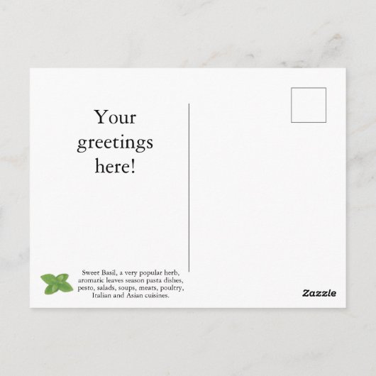 Anpassen der Sweet Basil Postkarte (Rückseite)