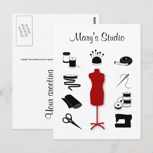 Anpassen der Textpostkarte Postkarte (Vorne/Hinten)