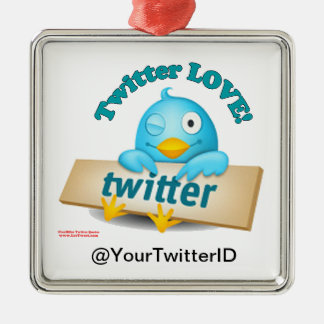 Anpassen der Twitter-ID-LIEBE Silbernes Ornament