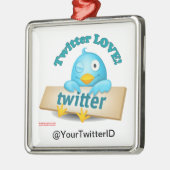 Anpassen der Twitter-ID-LIEBE Silbernes Ornament (Links)