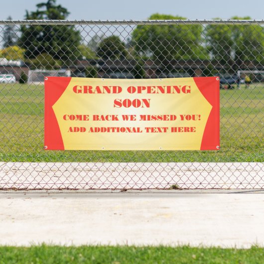 Anpassen der Wiedereröffnung der Großseröffnung in Banner (Insitu)