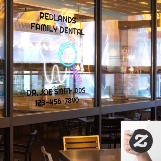 Anpassen der Zahnklinik-Büro Molar Tooth Door Fensteraufkleber (Restaurantfenster)