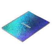 Anpassen des Abstrakten blauen Add-Namens Notizblock (Linke Seite)