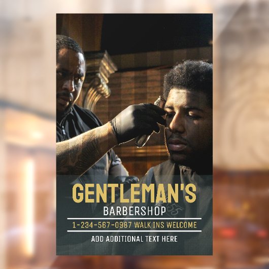 Anpassen des afroamerikanischen Barbershop-Geschäf Fensteraufkleber (Blatt 2)