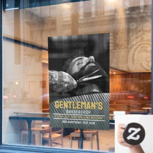 Anpassen des Barbershops Moderner Bart Man Graphic Fensteraufkleber