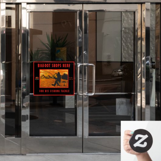 Anpassen des Bigfoot Fishing Tackle Shop-Logos Fensteraufkleber (Büro Tür)