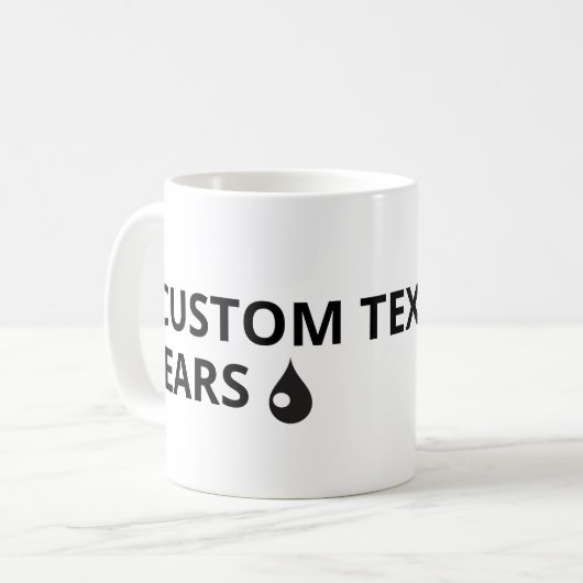 Anpassen des eigenen Textes - Tasse reißen (Vorderseite Links)