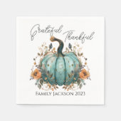 Anpassen des Erntedanks Rustic Blue Pumpkin Serviette (Vorderseite)