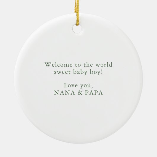Anpassen des ersten Weihnachtsgeschmucks für Baby Keramik Ornament (Hinten)