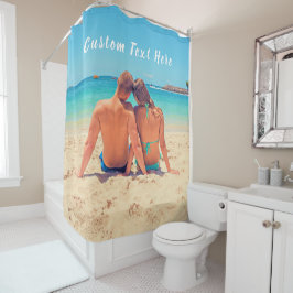 Anpassen des Foto-Duschvorhangs mit Text Duschvorhang