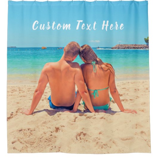 Anpassen des Foto-Duschvorhangs mit Text Duschvorhang (Vorderseite)