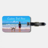 Anpassen des Foto-Gepäckanhängers mit Textname Gepäckanhänger (Rückseite horizontal)