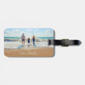 Anpassen des Foto-Gepäckanhängers mit Textname Gepäckanhänger (Rückseite horizontal)