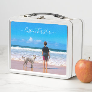 Anpassen des Foto-Metal-Lunch-Box mit Text Metall Brotdose