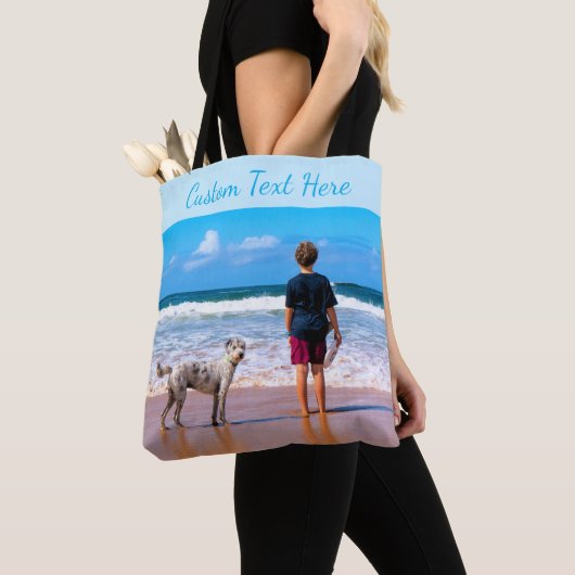 Anpassen des Foto Totbeutels mit Text Tasche (Von Nahem)