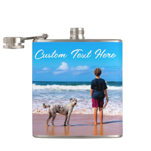 Anpassen des Fotos mit Text Flachmann (Geöffnet)