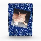 Anpassen des Frame Foto Katze auf dunkelblauer Tex (Vorderseite)