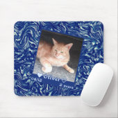 Anpassen des Frame Foto Katze auf dunkelblauer Tex Mousepad (Mit Mouse)
