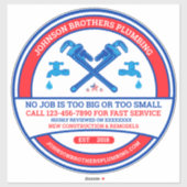 Anpassen des Geschäftsfensters des Klempnergeschäf Aufkleber (Blatt)