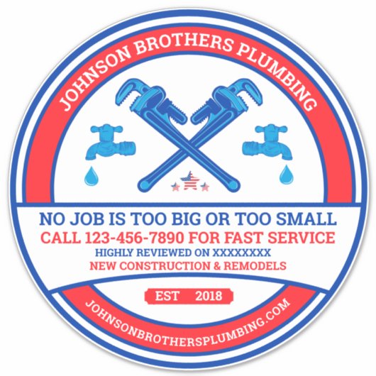 Anpassen des Geschäftsfensters des Klempnergeschäf Aufkleber (Vorderseite)