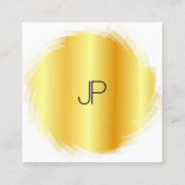 Anpassen des Gold Look Elegante Monogram Templates Quadratische Visitenkarte (Vorderseite)