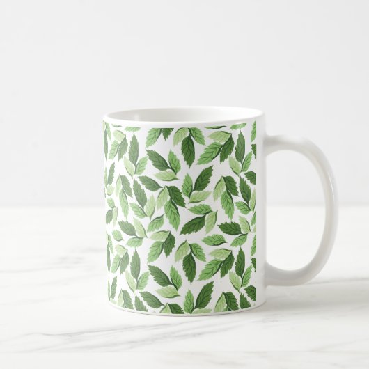 Anpassen des grünen Leaf-Musters Kaffeetasse (Rechts)
