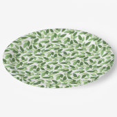 Anpassen des grünen Leaf-Musters Pappteller (Schrägansicht)