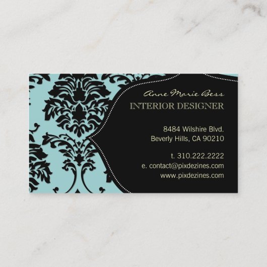 Anpassen des Hintergrunds, Schwarz-Weiß-Damaskus Visitenkarte (Rückseite)