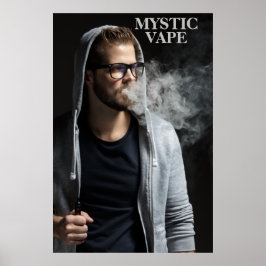 Anpassen des Hipster Man Vaping Vape Shop Business Poster
