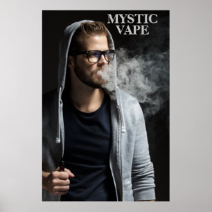 Anpassen des Hipster Man Vaping Vape Shop Business Poster