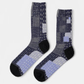 Anpassen des japanischen Sashiko-Musters Socken (Linkes Detail)