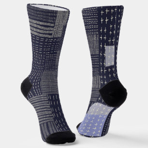 Anpassen des japanischen Sashiko-Musters Socken