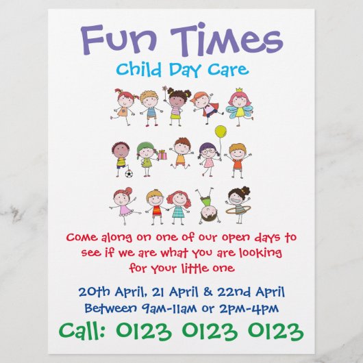 Anpassen des Kindertagesbetreuungs-Flyers Flyer (Hinten)